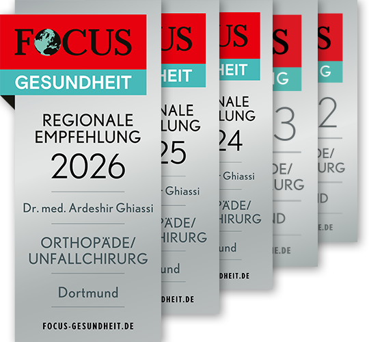 Auszeichnung Focus Empfehlung Orthopäde/Unfallchirurg Dortmund Dr. Ghiassi